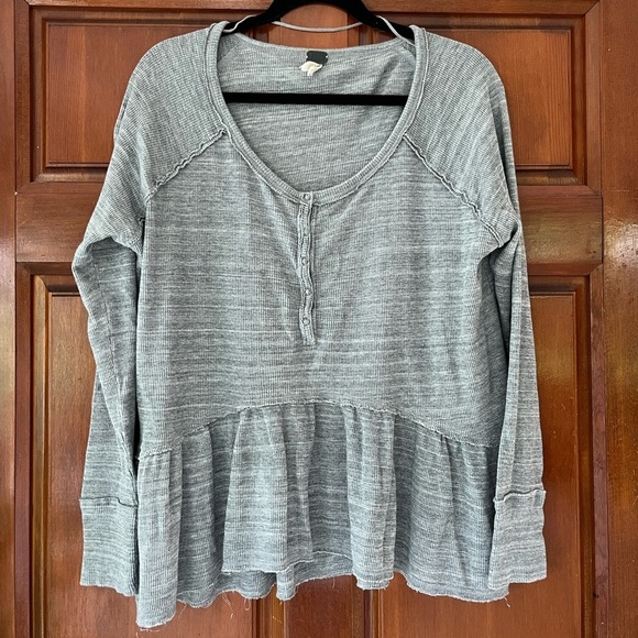 Free People We The Free Thermal Henley Coastline Top - Picture 4 of 11